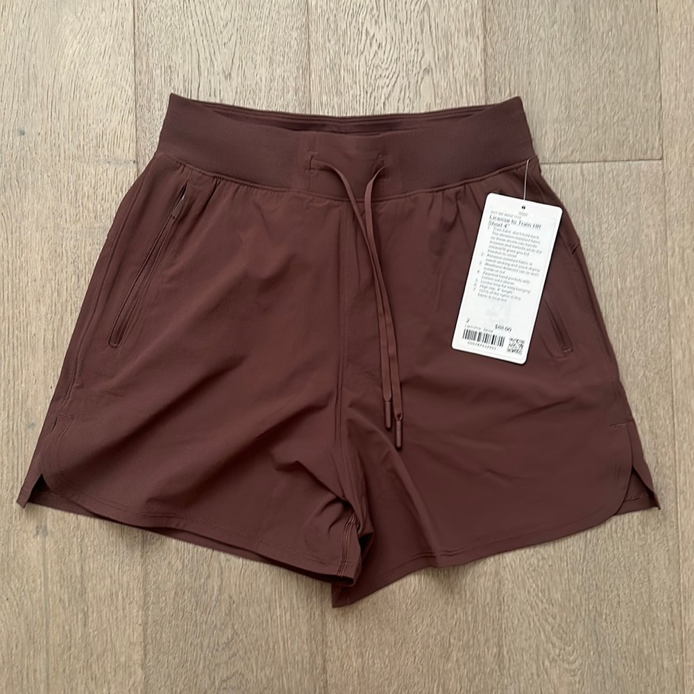 License to train hr short 4" size 2 dark oxide lululemon nwt